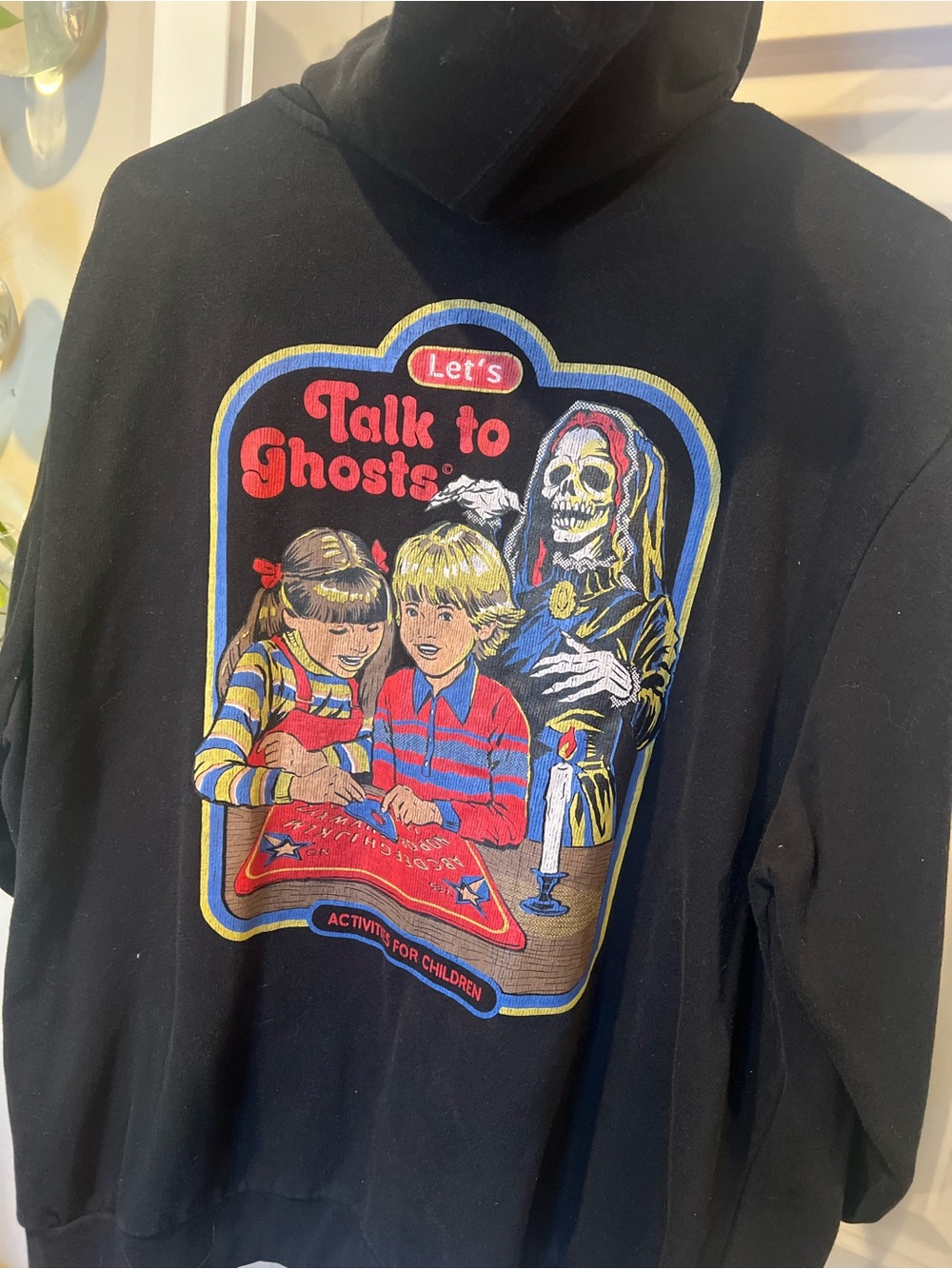 Let's Talk to Ghosts Black Hooded Sweatshirt - Picture 4 of 4